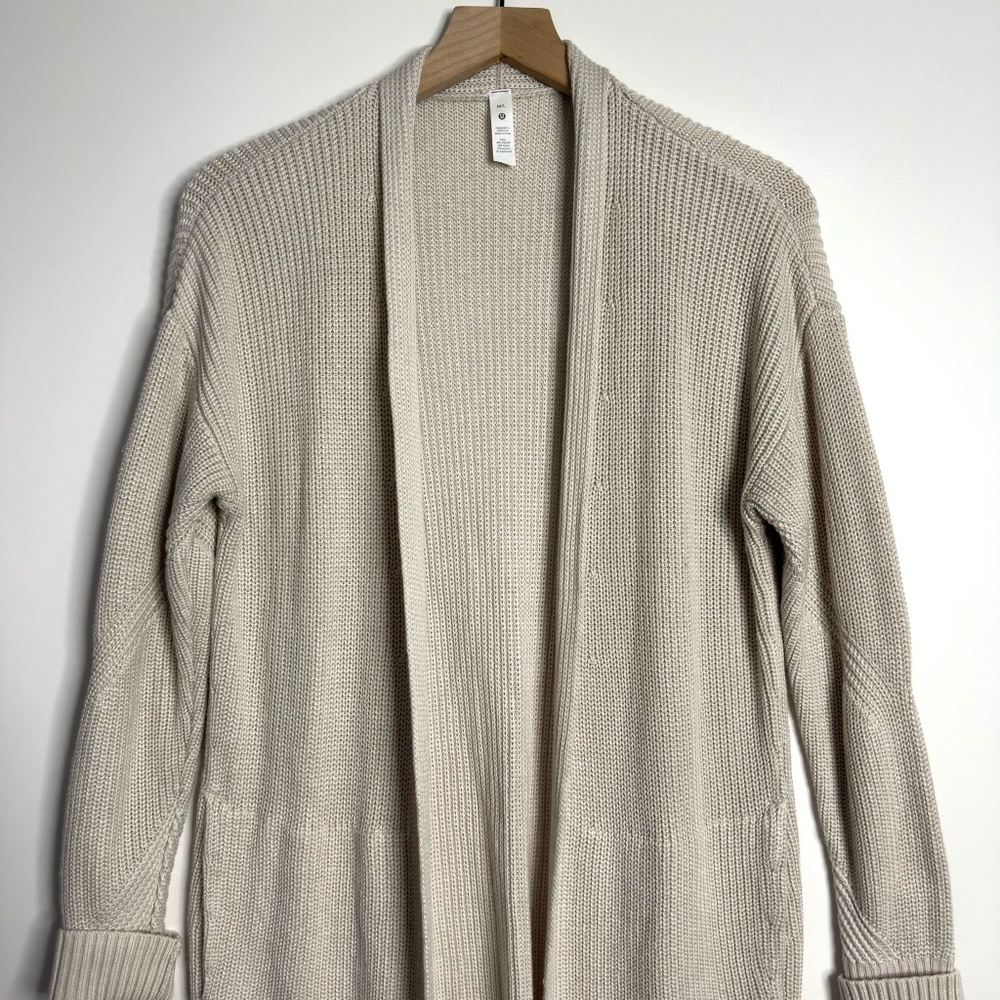 LULULEMON Cashlu Sweater Wrap in Raw Linen M/L - Picture 2 of 8